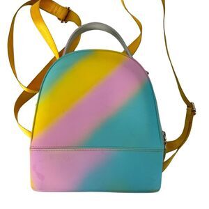 Pastel Multicolor Rainbow Design Adjustable Straps Mini Backpack